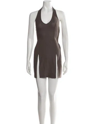 Pre-owned Paloma Wool Halterneck Mini Dress In Brown