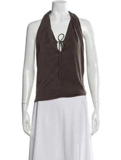 Pre-owned Paloma Wool Halterneck Sleeveless Top In Brown
