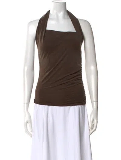 Pre-owned Paloma Wool Halterneck Sleeveless Top In Brown