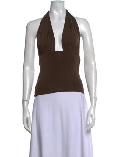 Pre-owned Paloma Wool Halterneck Sleeveless Top In Brown