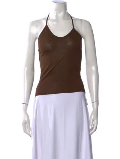 Pre-owned Paloma Wool Halterneck Sleeveless Top In Brown
