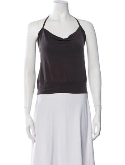 Pre-owned Paloma Wool Halterneck Sleeveless Top In Brown