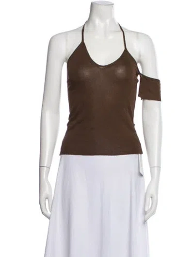 Pre-owned Paloma Wool Halterneck Sleeveless Top W/ Tags In Brown