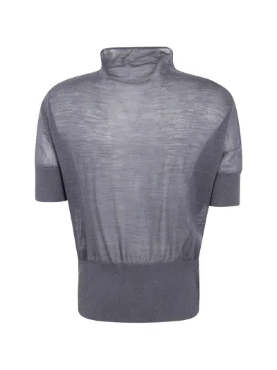 Paloma Wool High-neck Short-sleeve T-shirt In Gray