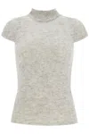 Paloma Wool Husk Mock Neck Cap Sleeve Alpaca Blend Sweater In Grey (grey)