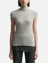 Paloma Wool Husk Mock Neck Cap Sleeve Alpaca Blend Sweater In Grey
