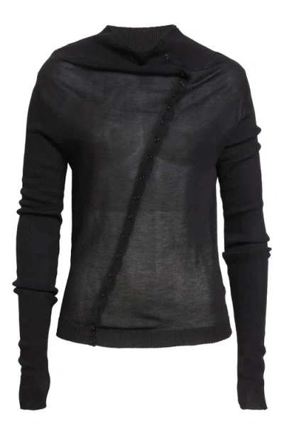 Paloma Wool Igna Diagonal Button Sweater In Black