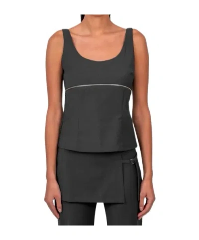 Paloma Wool Isee Zip-detail Top In Black