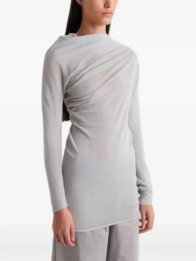 Paloma Wool Jojo Draped Asymmetric Top In Gray