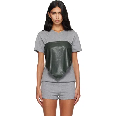 Paloma Wool Khaki Alba Belt Leather Top In Gray