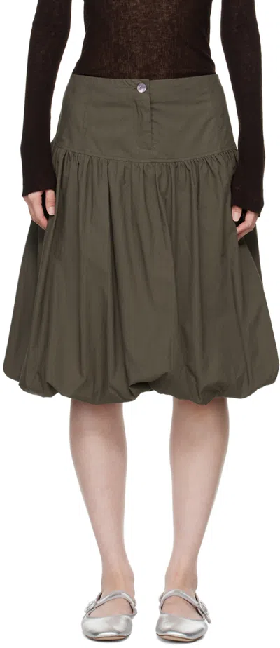 Paloma Wool Khaki Globo Midi Skirt In 248 Khaki