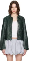 Paloma Wool Khaki Octavia Leather Jacket