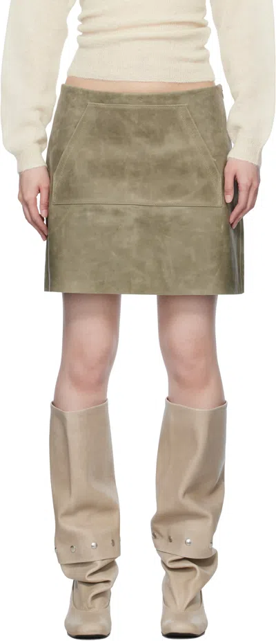 Paloma Wool Khaki Stacks Miniskirt In 507 Green