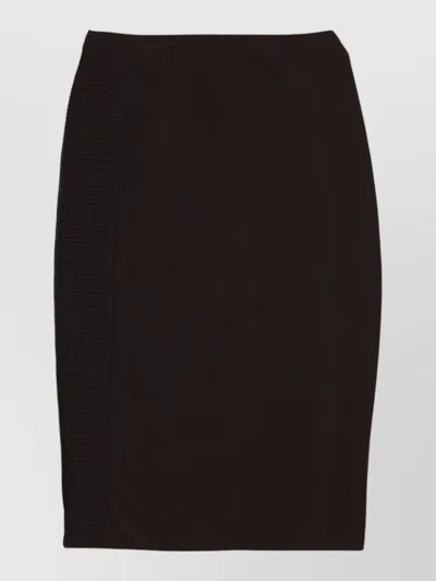 Paloma Wool Knit Skirt Button Detail Ribbed Texture In Brown