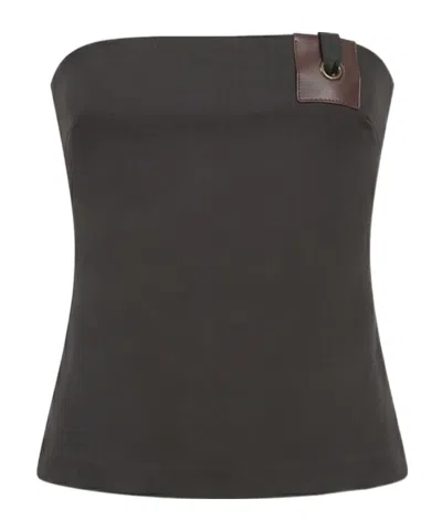 Paloma Wool Lali Asymmetric Bandeau Top In Black