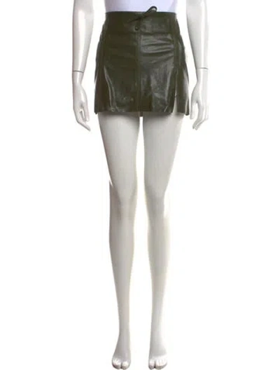 Pre-owned Paloma Wool Lamb Leather Mini Skirt In Grey