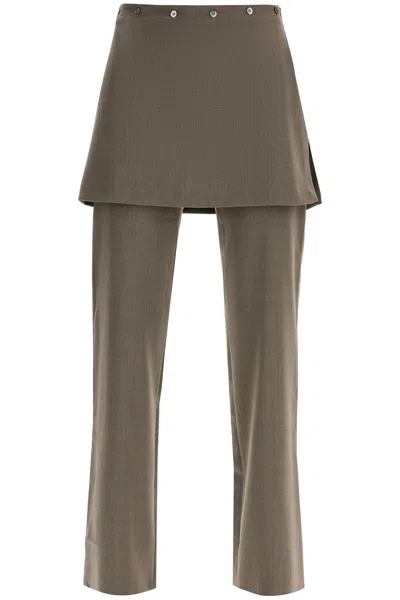 Paloma Wool Lander Pants With Overlapping Skirt Overlay In Beige
