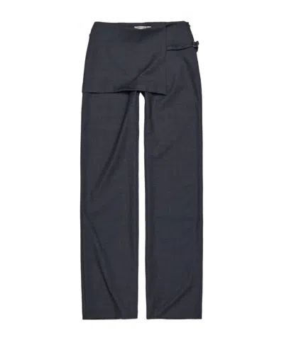 Paloma Wool Layered Skirt Casual Pants In Black
