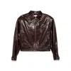 Paloma Wool Long-sleeved Leather Jacket In Brown