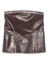 Paloma Wool Leather Mini Skirt In Brown