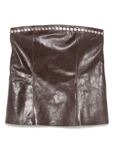 PALOMA WOOL LEATHER MINI SKIRT