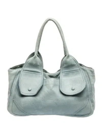 Pre-owned Paloma Wool Leather Shoulder Bag In Blue