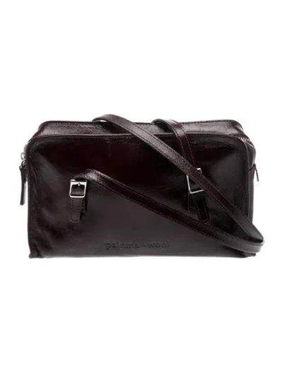 Pre-owned Paloma Wool Leather Shoulder Bag In Burgundy
