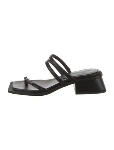 Pre-owned Paloma Wool Leather Slides In Black