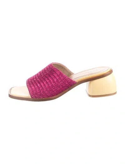 Pre-owned Paloma Wool Leather Slides In Pink