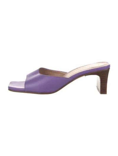 Pre-owned Paloma Wool Leather Slides In Purple