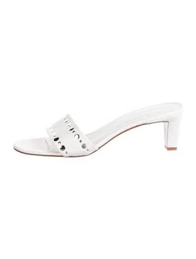 Pre-owned Paloma Wool Leather Slides In White