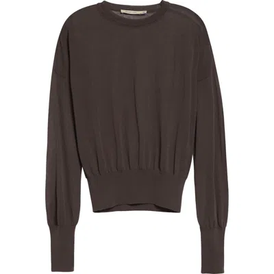 Paloma Wool Leds Sheer Organic Cotton Blend Sweater In Brown