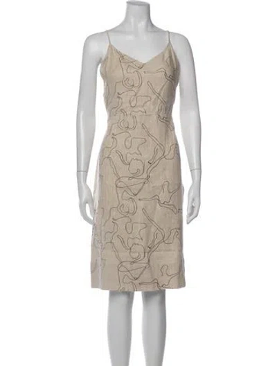 Pre-owned Paloma Wool Linen Knee-length Dress In Neutral