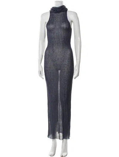 Pre-owned Paloma Wool Linen Long Dress In Blue