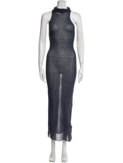 Pre-owned Paloma Wool Linen Long Dress In Blue