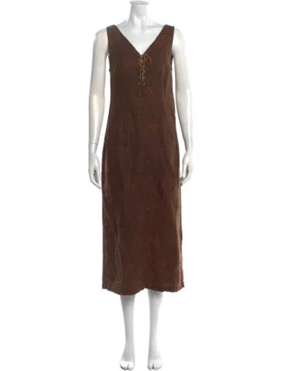 Pre-owned Paloma Wool Linen Long Dress In Multicolor