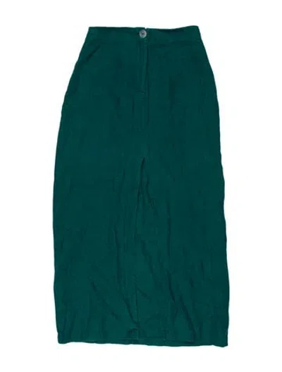 Pre-owned Paloma Wool Linen Midi Length Skirt In Blue