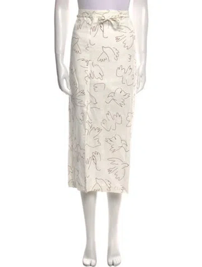 Pre-owned Paloma Wool Linen Midi Length Skirt W/ Tags In Neutral