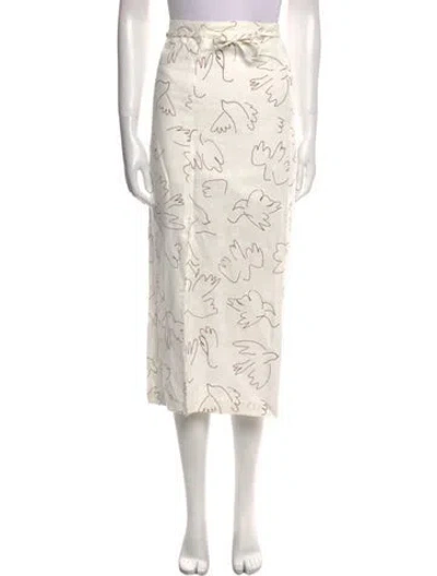 Pre-owned Paloma Wool Linen Midi Length Skirt W/ Tags In Neutral