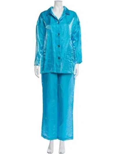 Pre-owned Paloma Wool Linen Pant Set In Blue/metallic