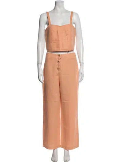Pre-owned Paloma Wool Linen Pant Set In Orange