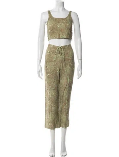 Pre-owned Paloma Wool Linen Printed Pant Set In Multi