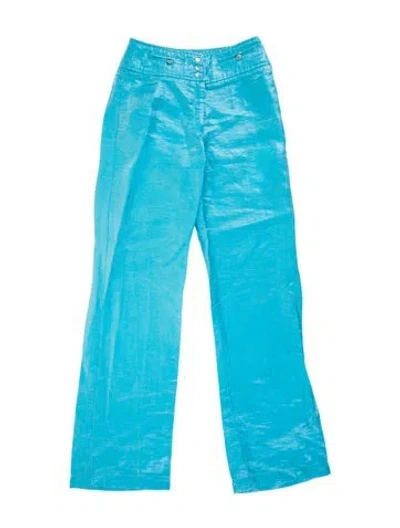 Pre-owned Paloma Wool Linen Straight Leg Pants In Blue