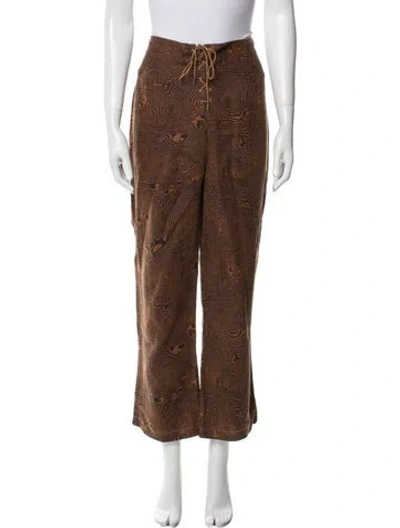 Pre-owned Paloma Wool Linen Straight Leg Pants In Brown