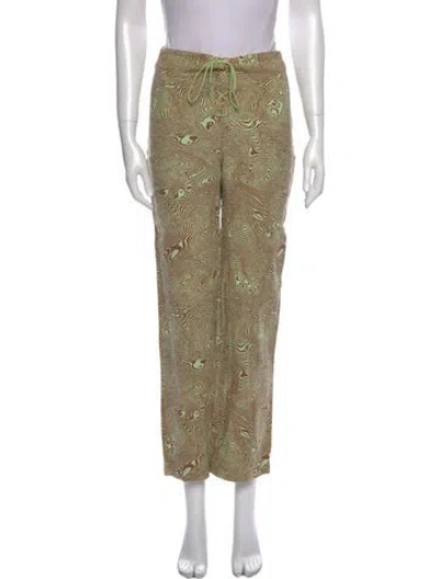 Pre-owned Paloma Wool Linen Straight Leg Pants In Green