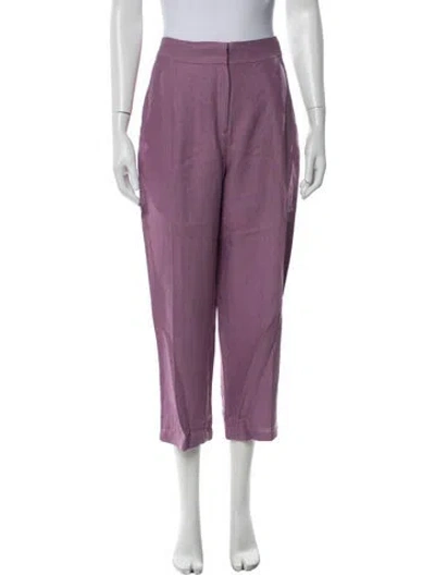 Pre-owned Paloma Wool Linen Straight Leg Pants In Purple