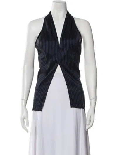 Pre-owned Paloma Wool Linen Striped Top In Black