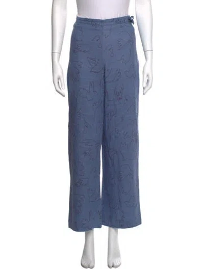 Pre-owned Paloma Wool Linen Wide Leg Pants In Blue
