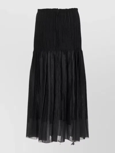 Paloma Wool Long Lupe Skirt Lightweight Sheer Tiers In Black