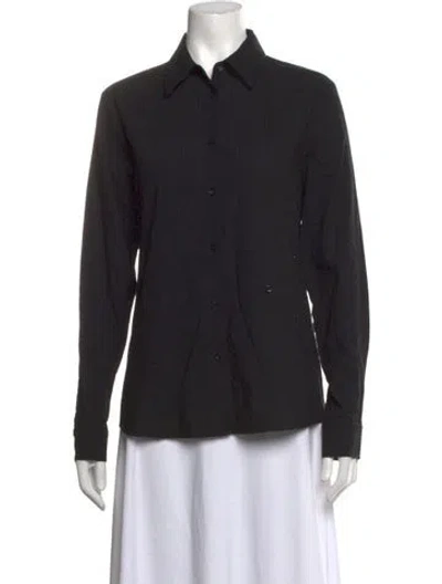 Pre-owned Paloma Wool Long Sleeve Button-up Top In Black